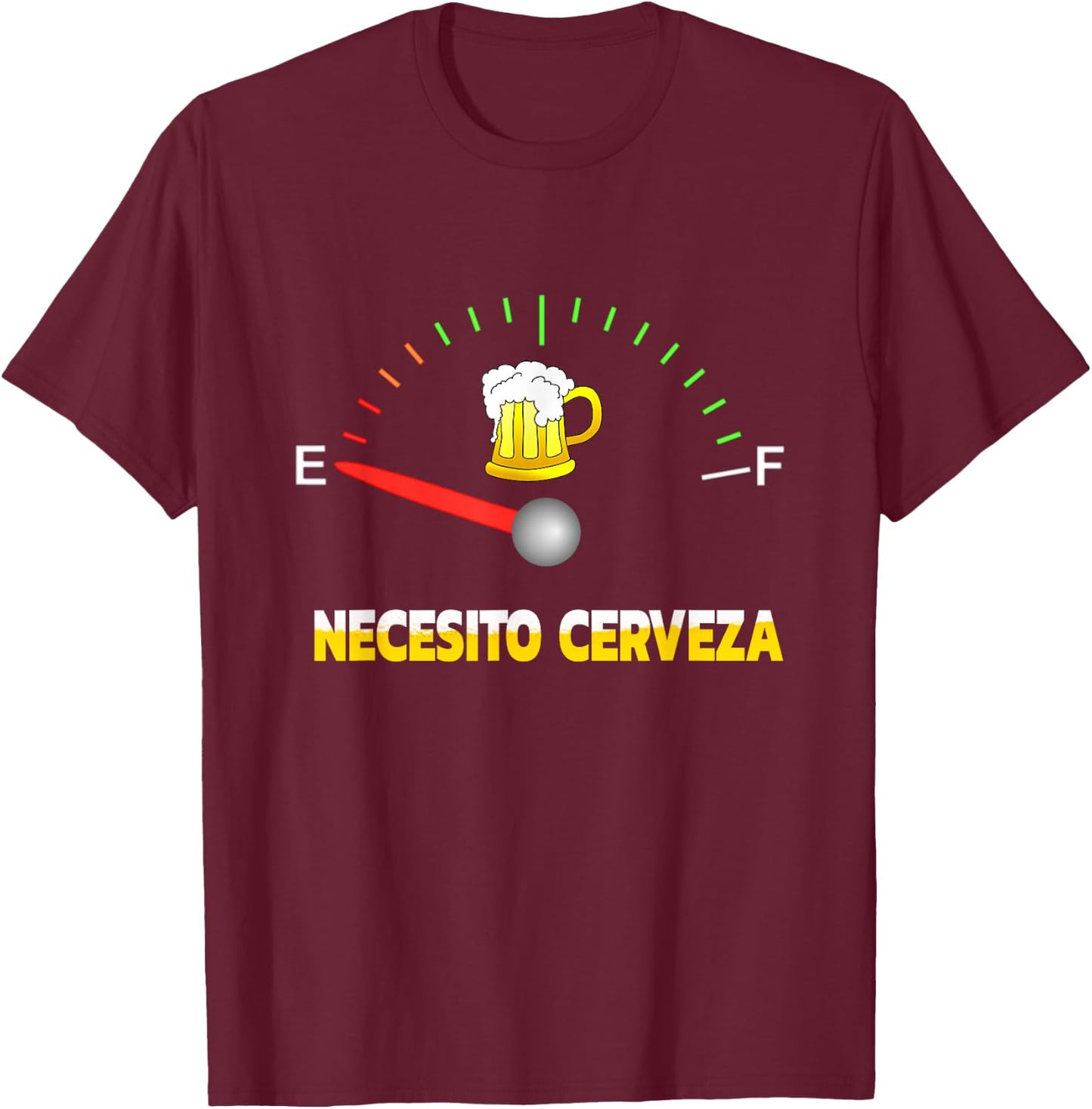 Necesito Cerveza I need beer in Spanish design T-Shirt - T-Shirt | Maroon