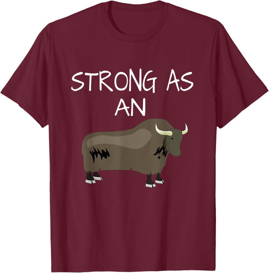 Strong As An Ox - Strongman Bodybuilder T-Shirt - T-Shirt | Maroon