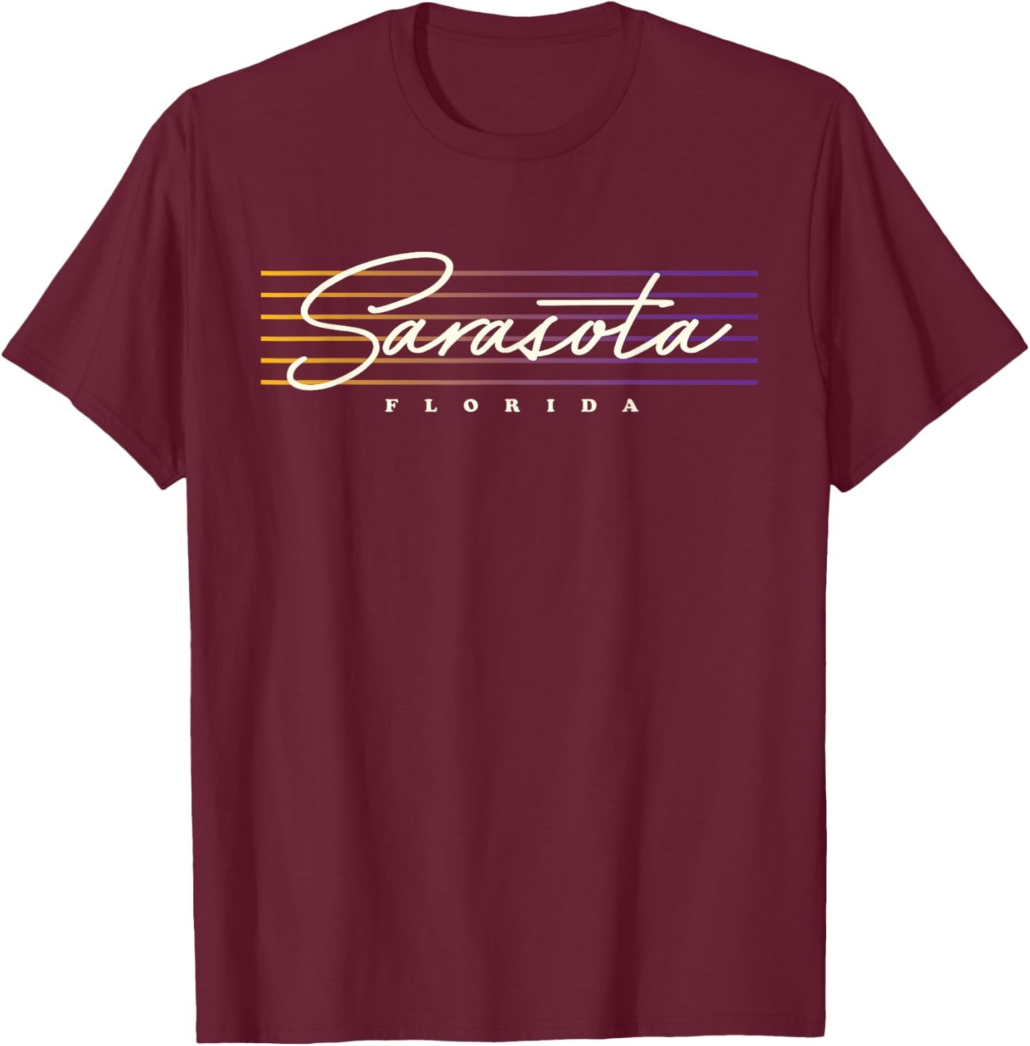 Sarasota Shirt Nostalgic Retro Style Florida T-Shirt - T-Shirt | Maroon