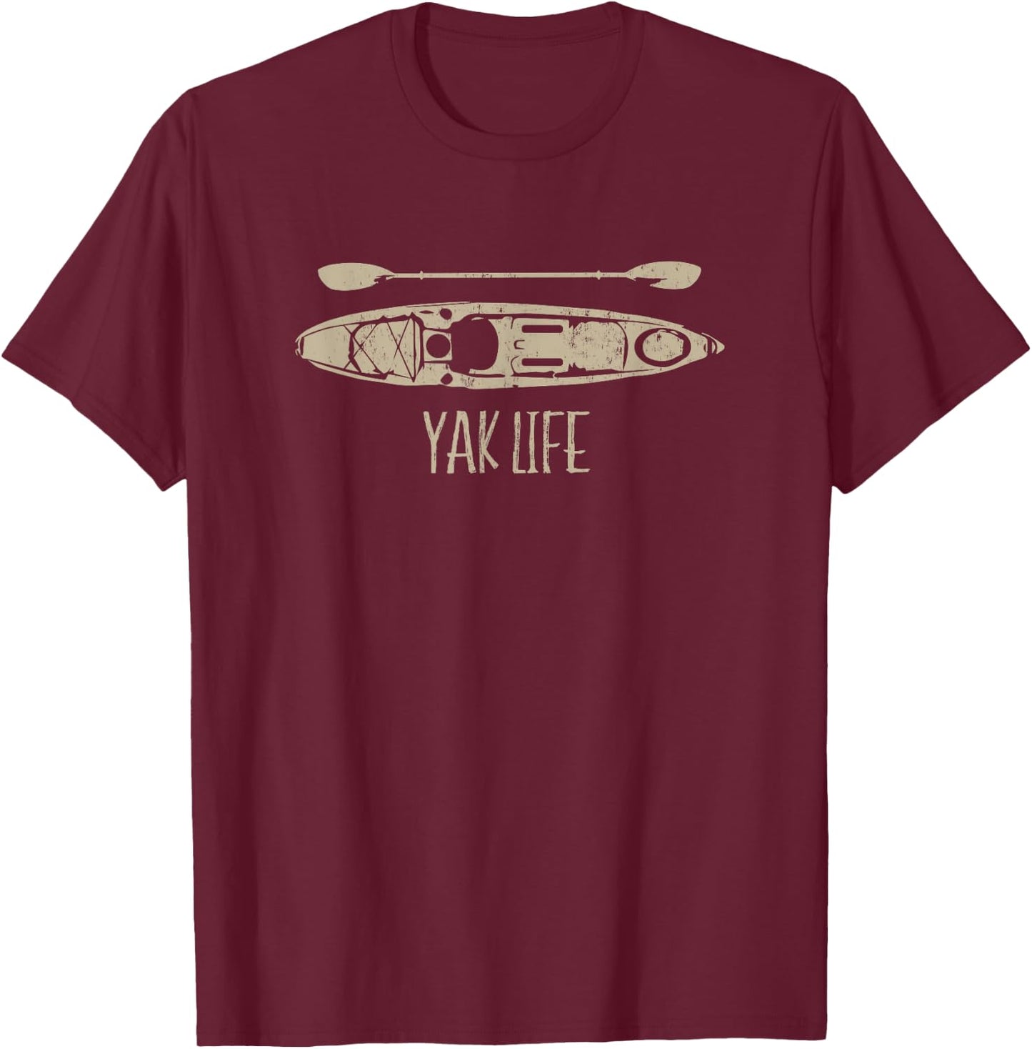 Yak Life T Shirt, Kayak Life Kayaking and Paddling T Shirt T-Shirt - T-Shirt | Maroon