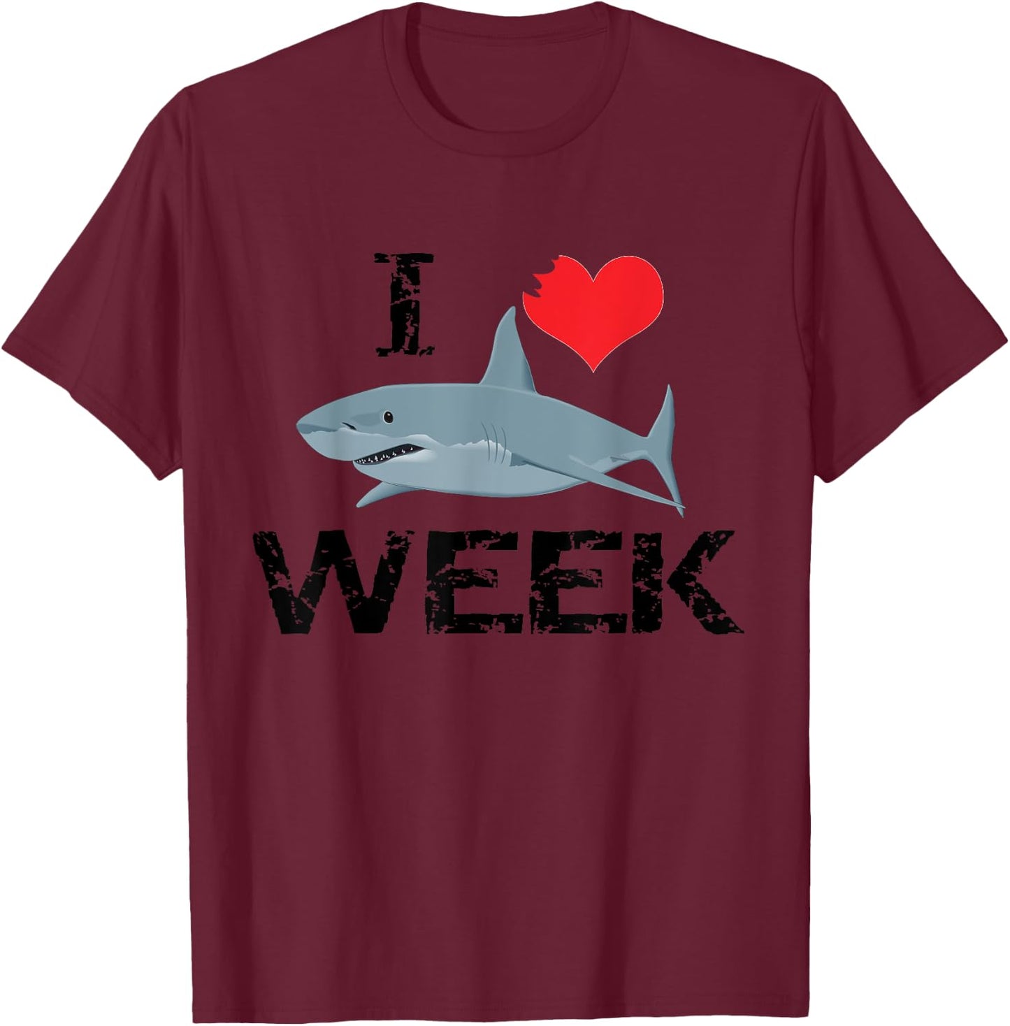 I Love Sharks , Shark Fan Gift T-Shirt - T-Shirt | Maroon