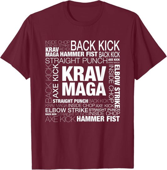 Krav Maga Israeli Martial Arts Self Defense Gift T-Shirt - T-Shirt | Maroon