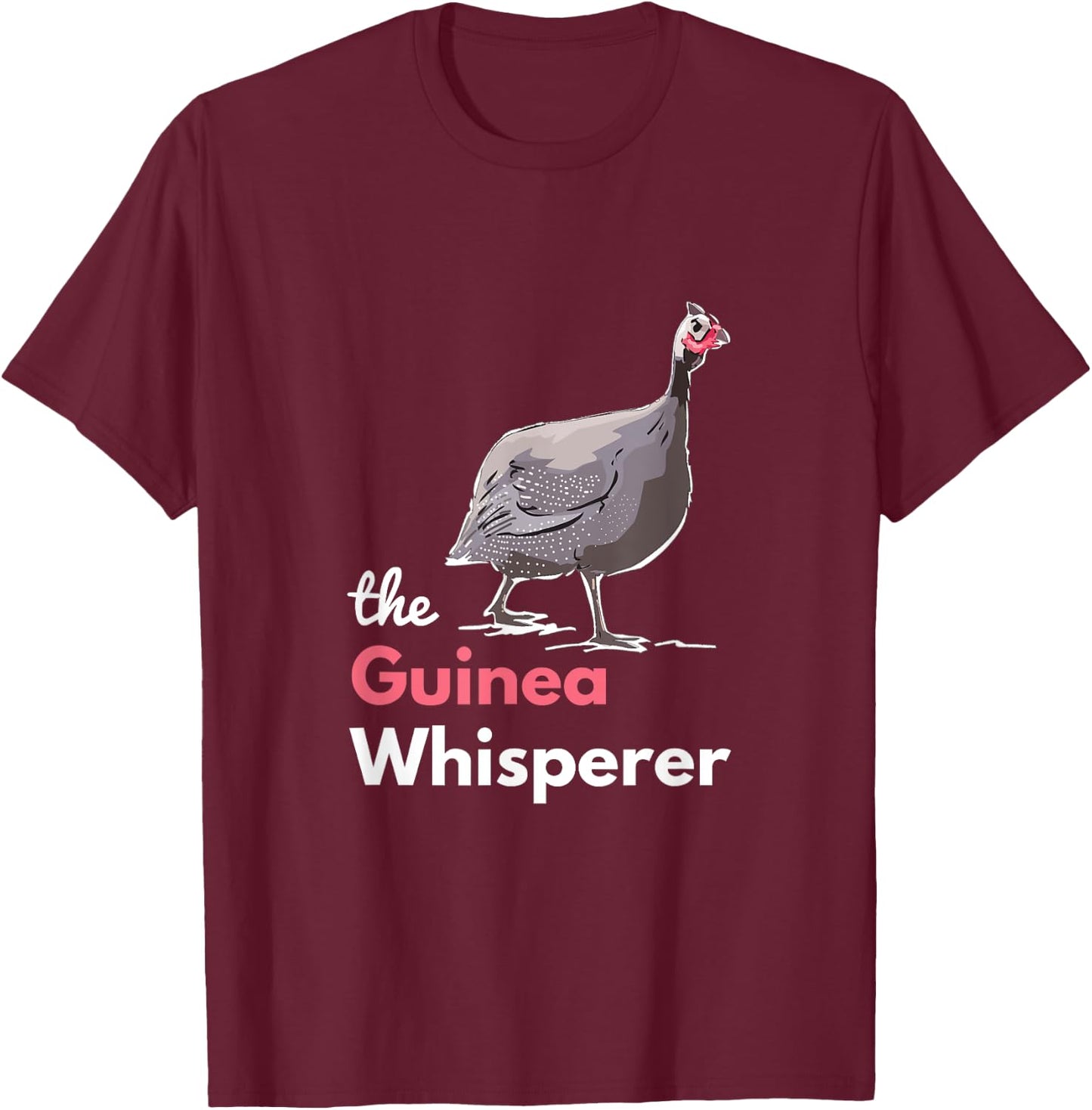 Guinea Hen Fowl Farm Animals Country Poultry Guineafowl T-Shirt - T-Shirt | Maroon