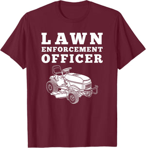 Lawn Enforcement Officer Mowing , Funny Lawnmower T-Shirt - T-Shirt | Maroon