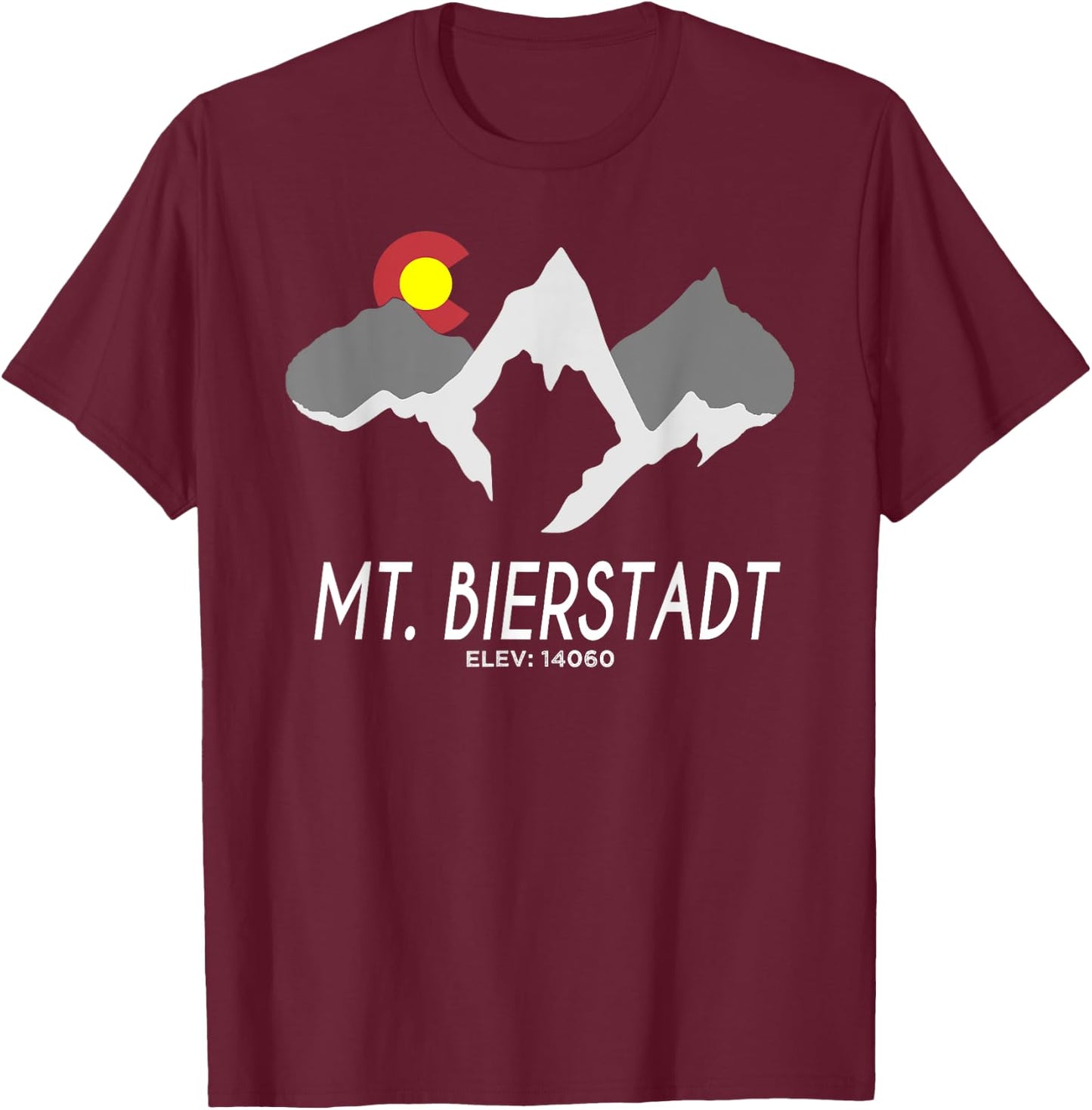 Mt Bierstadt Hiking Colorado Mountain Men Women T Shirt Gift T-Shirt - T-Shirt | Maroon