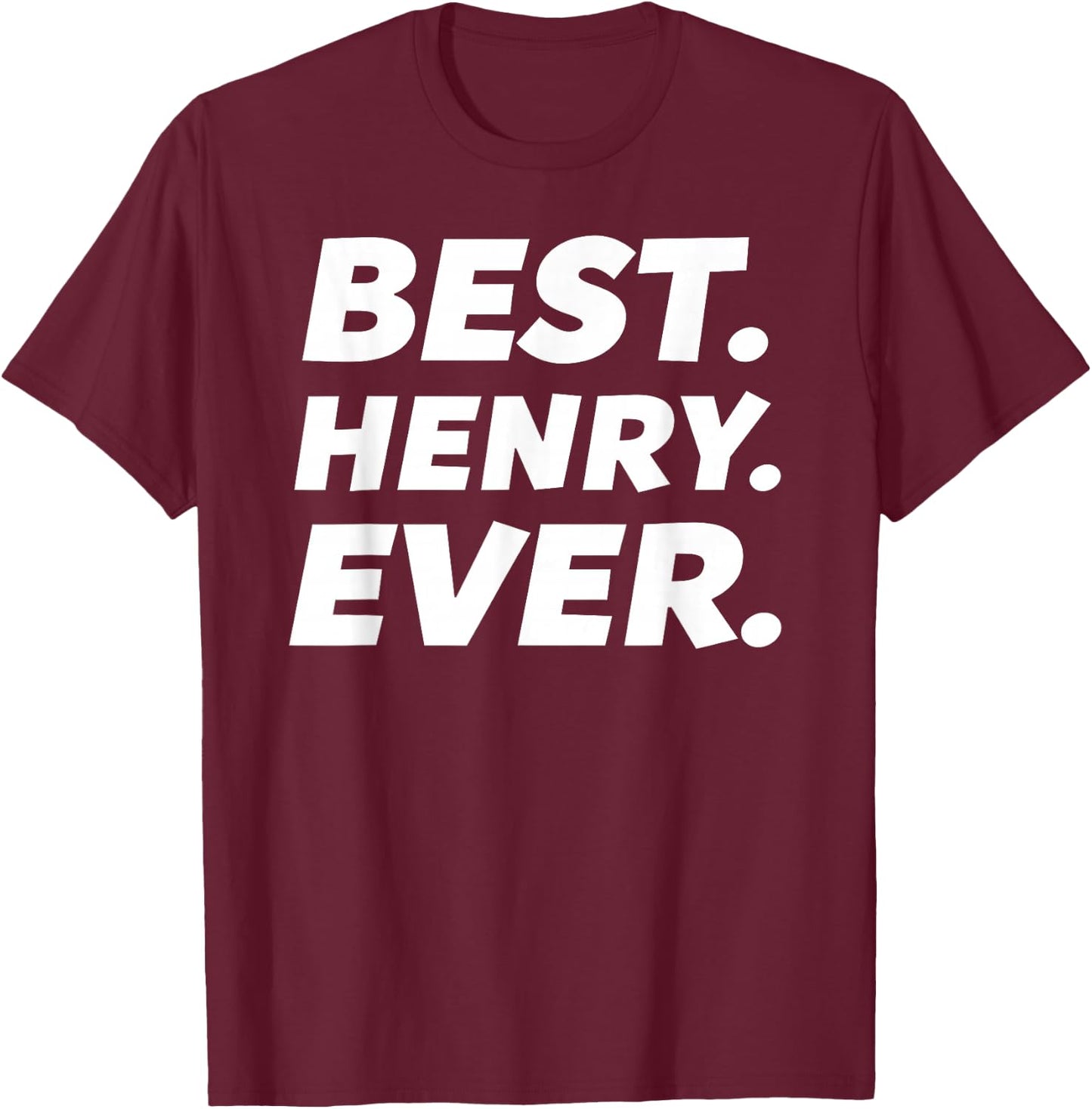 Funny Worlds Best Henry Shirt Men Kid Henry Name T-Shirt - T-Shirt | Maroon