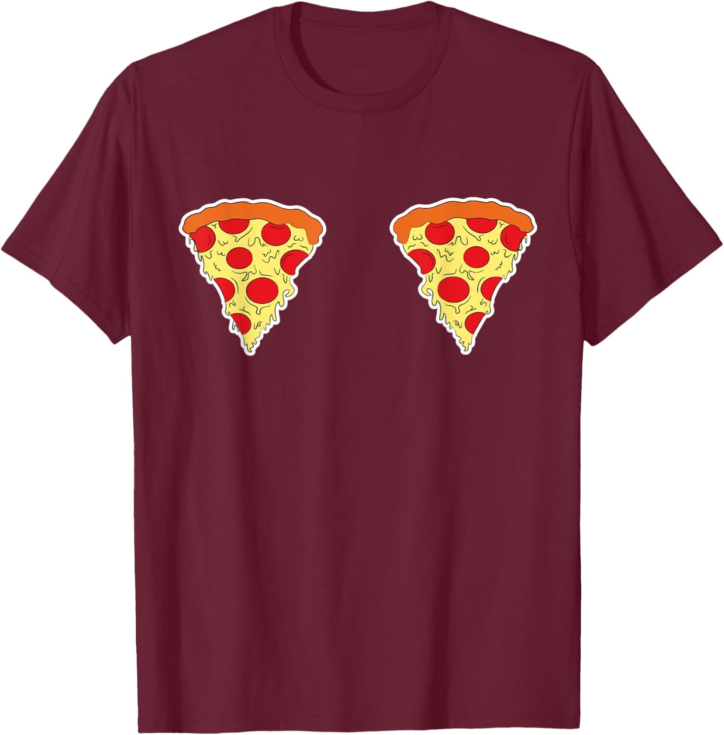 Funny Vintage Pizza Slut Slice Lovers T-Shirt - T-Shirt | Maroon