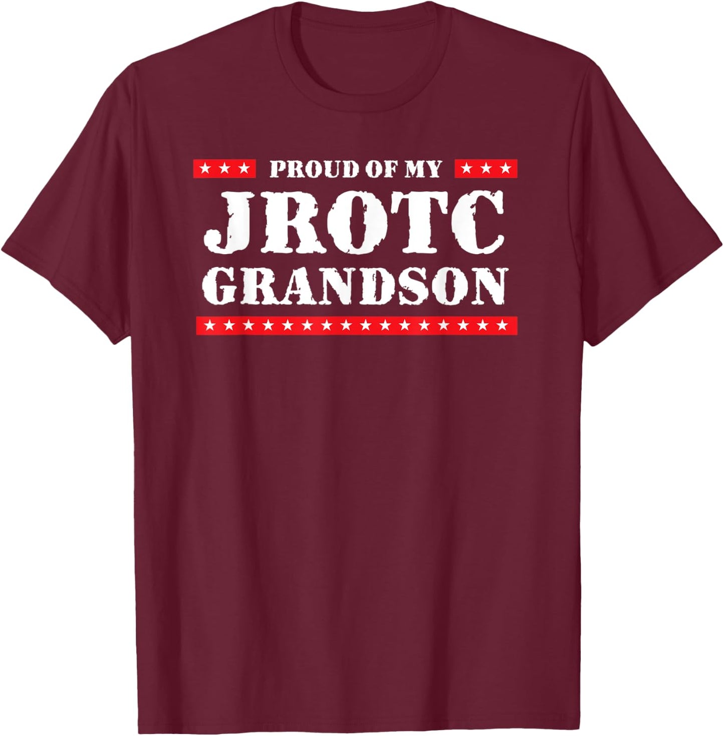 Wow Proud of My JROTC Grandson Adult Blue Small Classic Fit T-Shirt - T-Shirt | Maroon