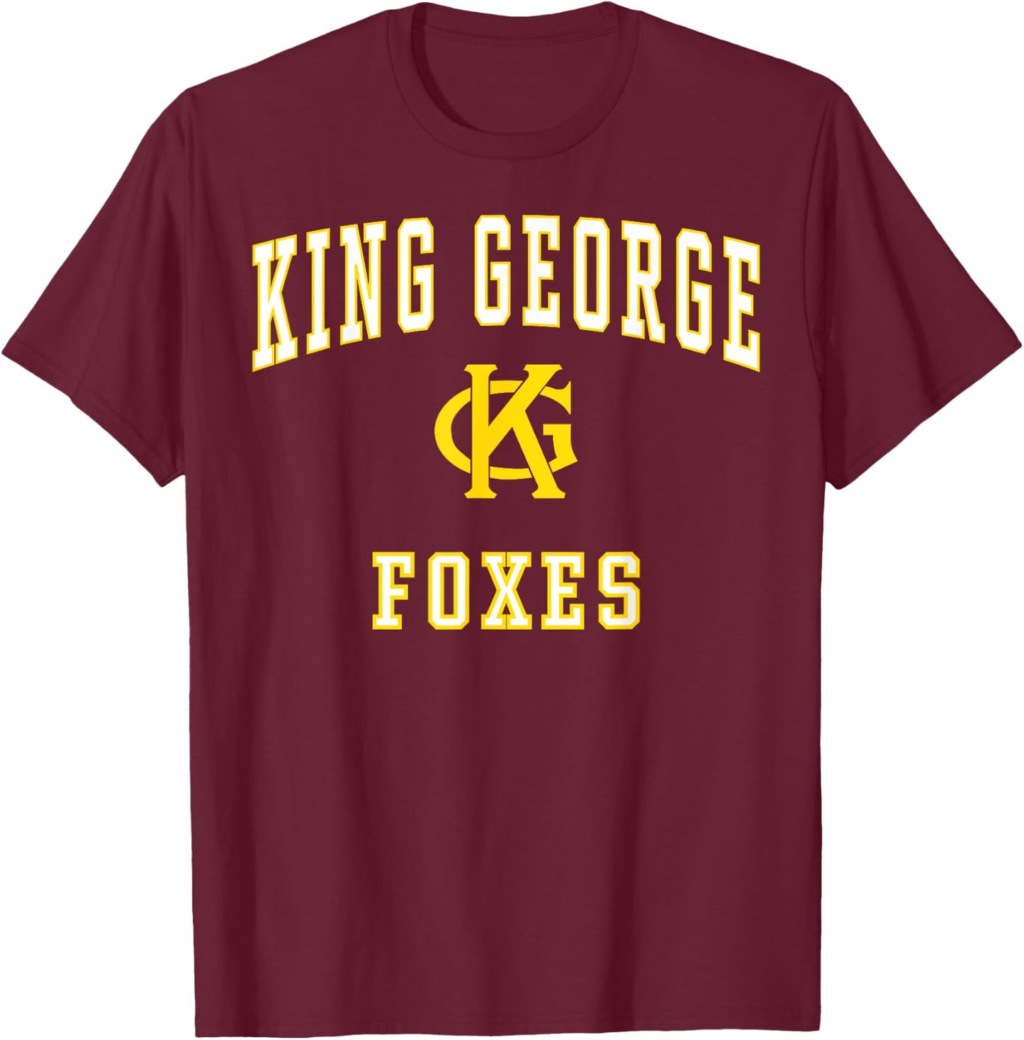King George High School Foxes C1 T-Shirt - T-Shirt | Maroon