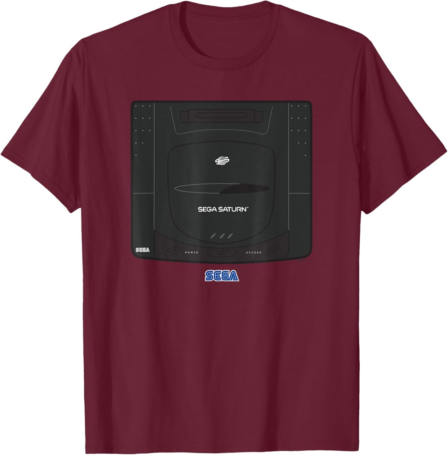 SEGA Saturn console video game T-Shirt - T-Shirt | Maroon