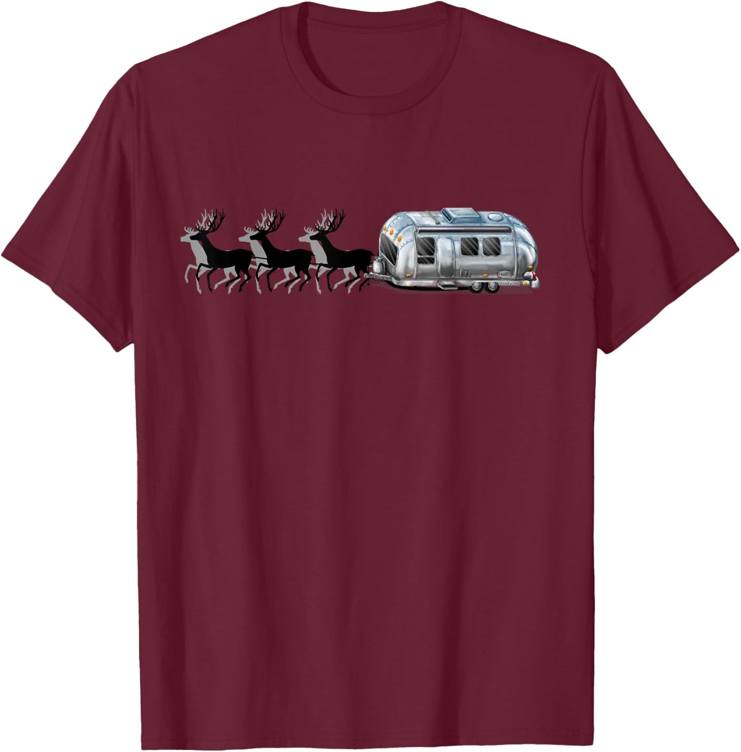 A super fun vintage airstream trailer Christmas . T-Shirt - T-Shirt | Maroon