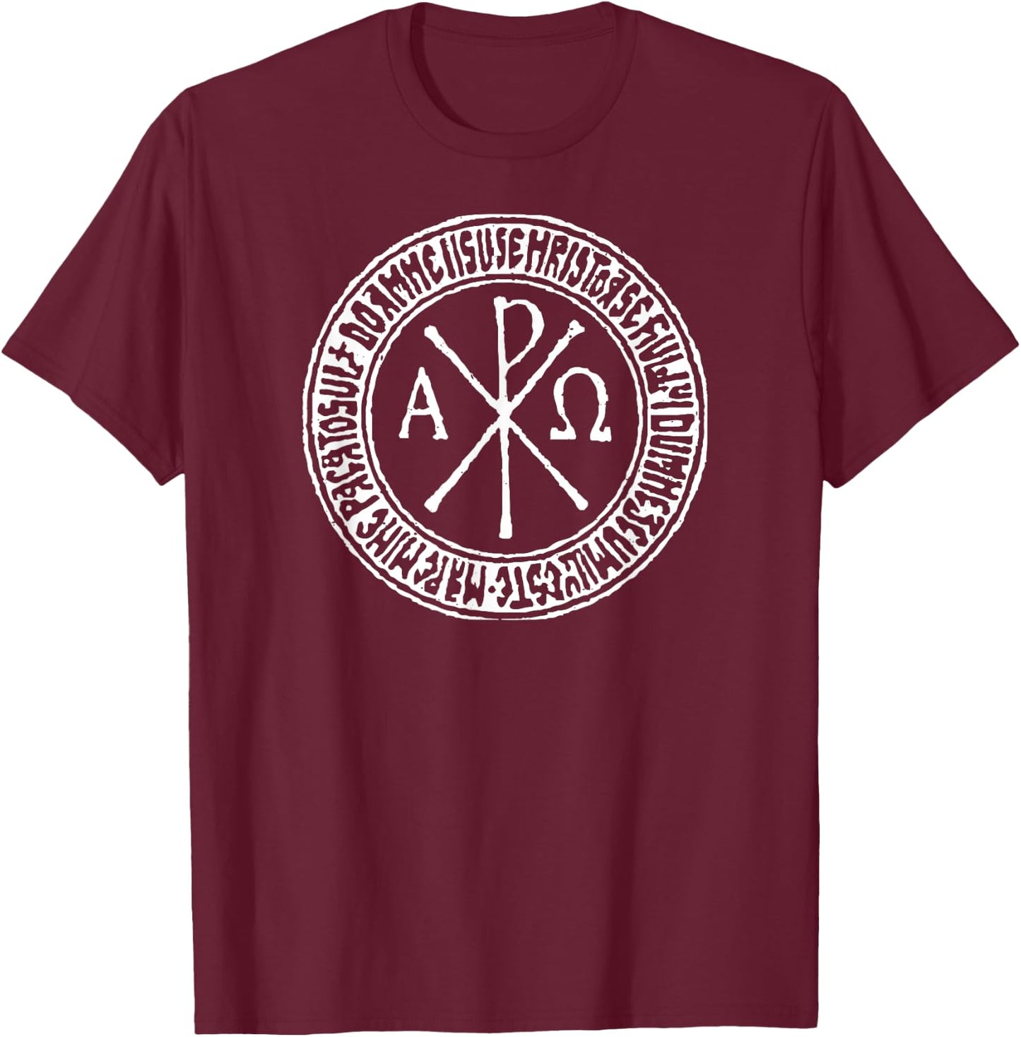 Labarum Ancient Christian Symbol Chi Rho T-Shirt - T-Shirt | Maroon