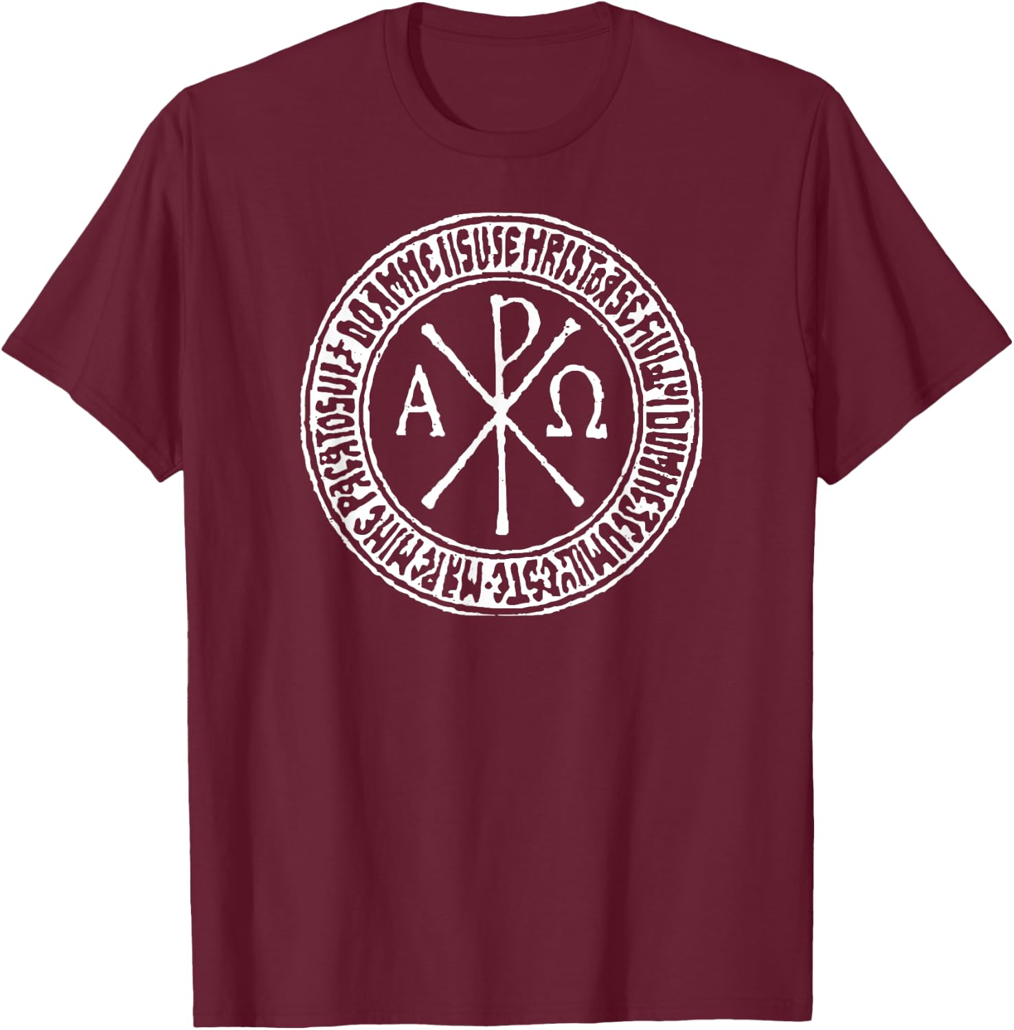 Labarum Ancient Christian Symbol Chi Rho T-Shirt - T-Shirt | Maroon