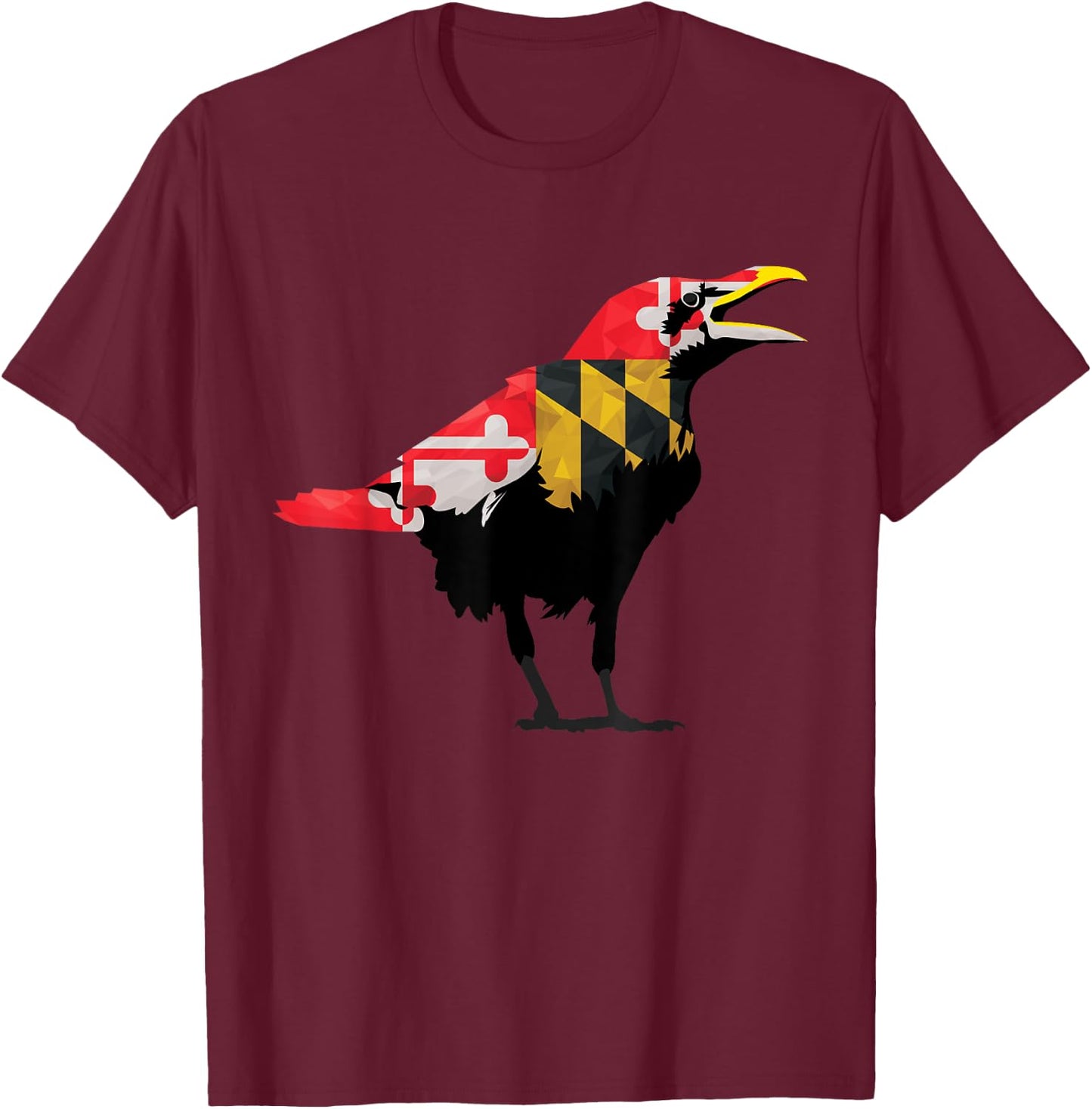 Maryland Raven Bird State Pride Flag T-Shirt - T-Shirt | Maroon