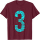 Shark 3rd Birthday For 3 Year Old Girls and Boys T-Shirt - T-Shirt | Maroon