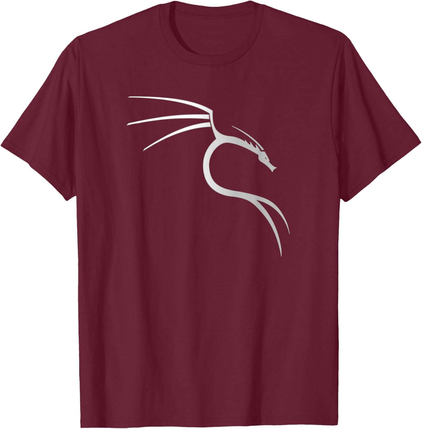 Kali Linux Lover White Dragon Logo OpenSource Os T-Shirt - T-Shirt | Maroon