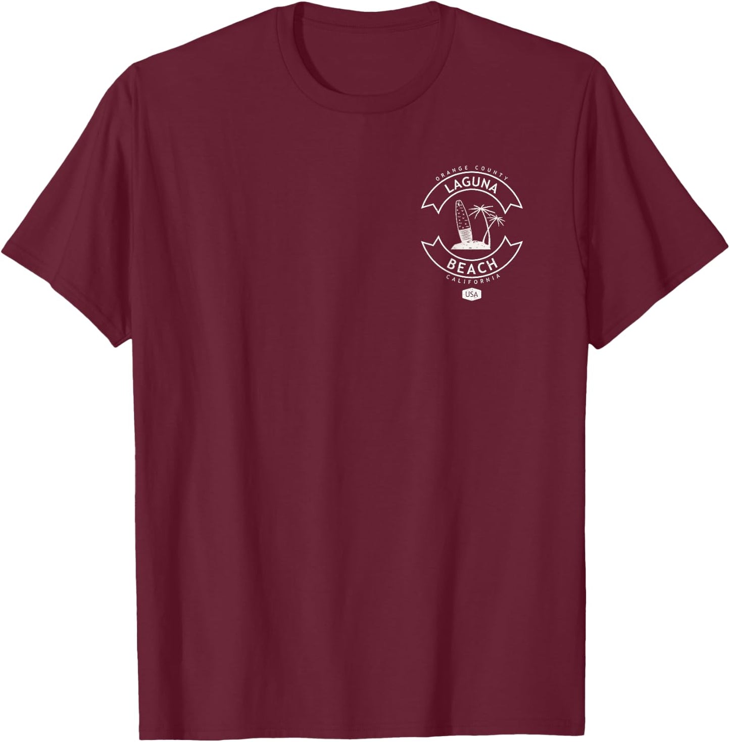 Laguna Beach California Surf T-Shirt - T-Shirt | Maroon