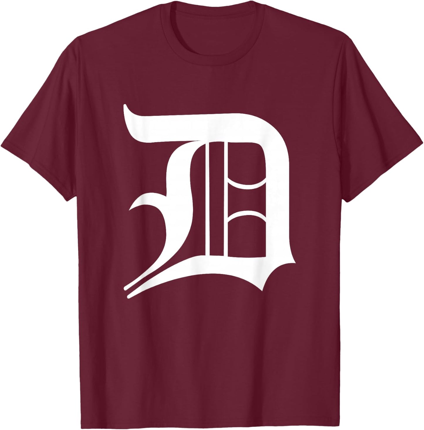 Detroit Letter D T-Shirt - T-Shirt | Maroon