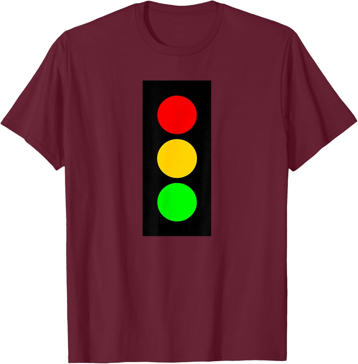Traffic Signal Stop-Caution-Go Stop Light T-Shirt - T-Shirt | Maroon