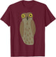 Potoo Bird Graphic T-Shirt - T-Shirt | Maroon