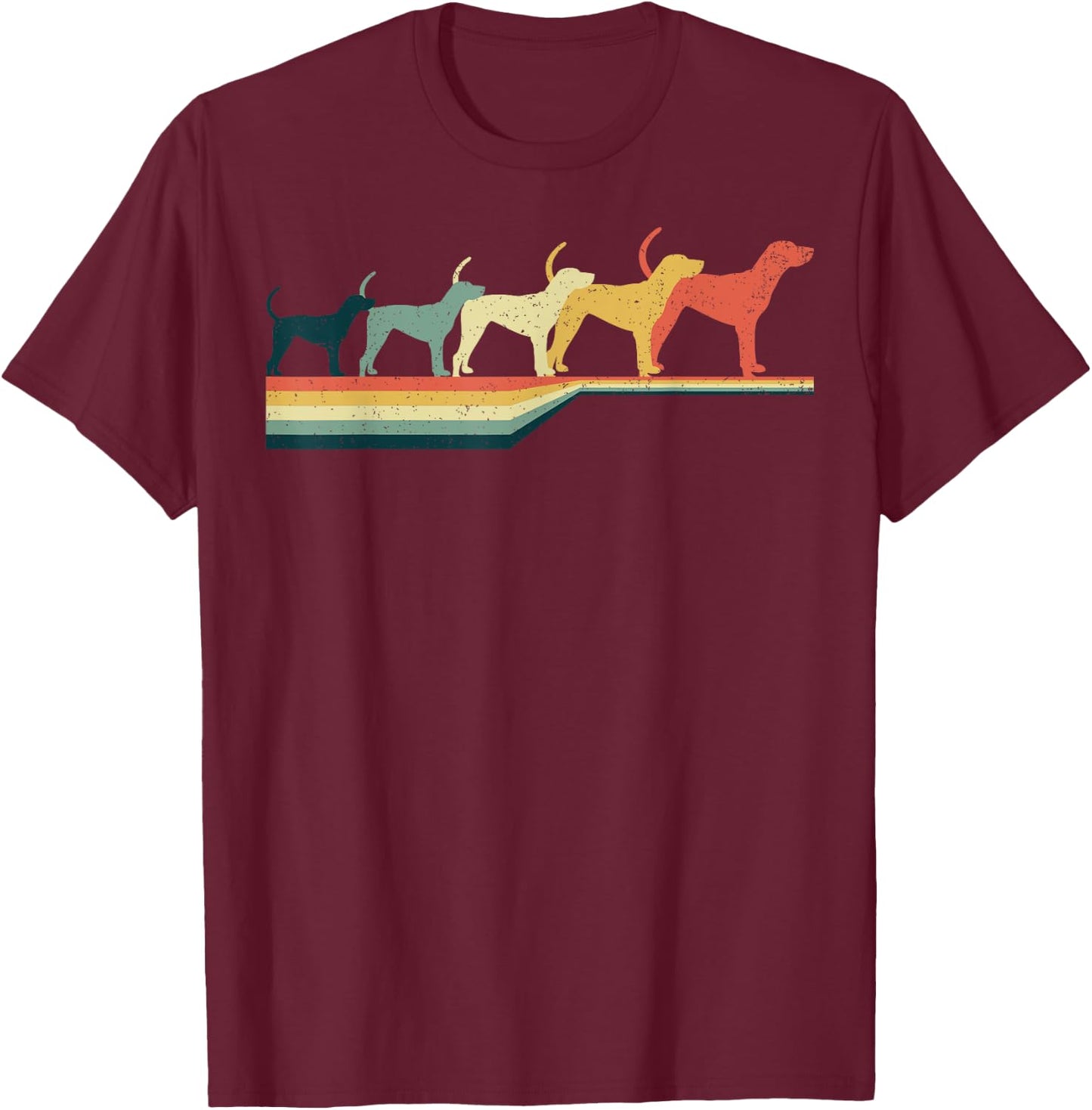 Treeing Walker Coonhound Vintage Retro Style T-Shirt - T-Shirt | Maroon
