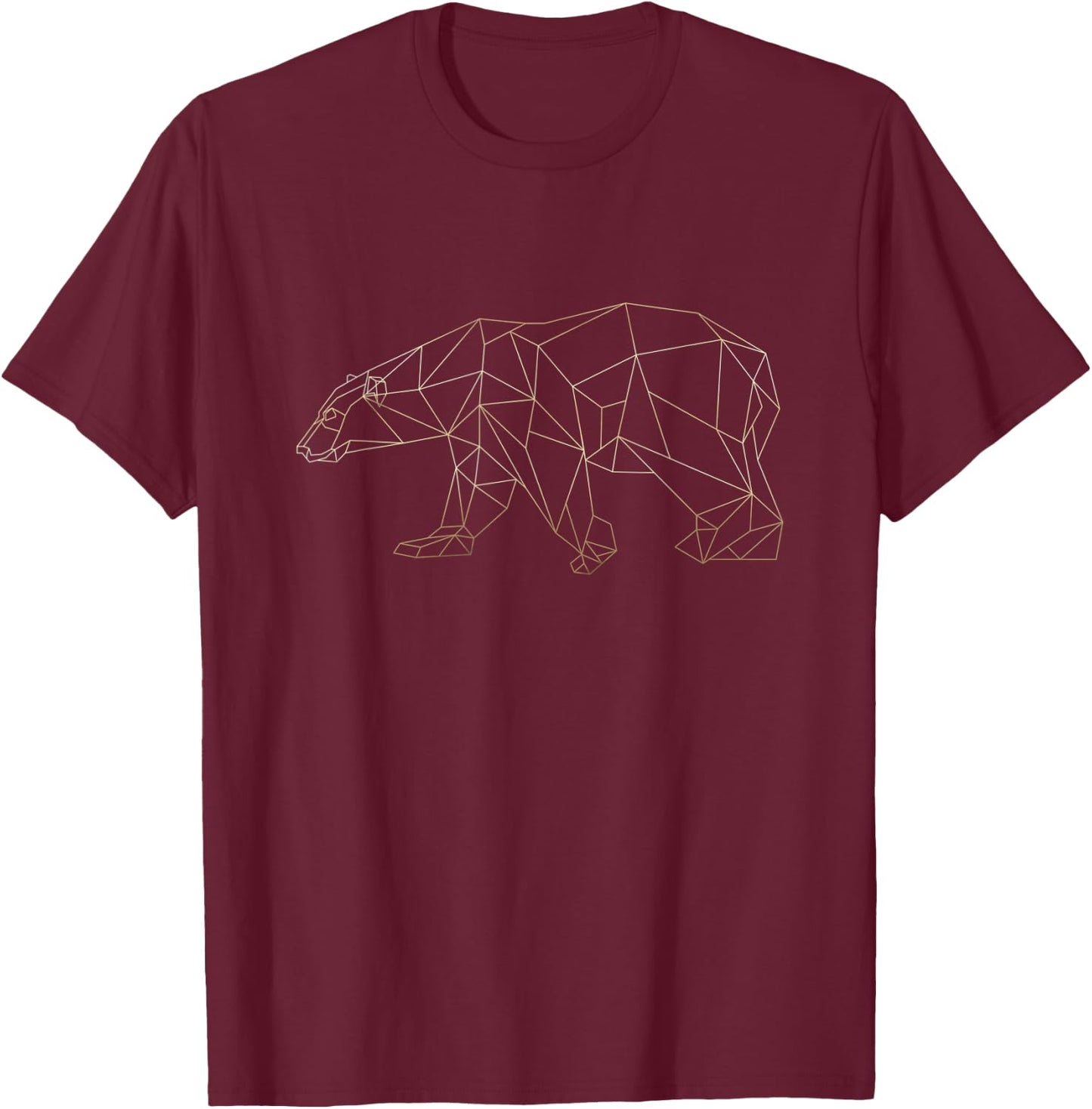 Geometric Wild Bear Cool design for Animal Lovers T-Shirt - T-Shirt | Maroon