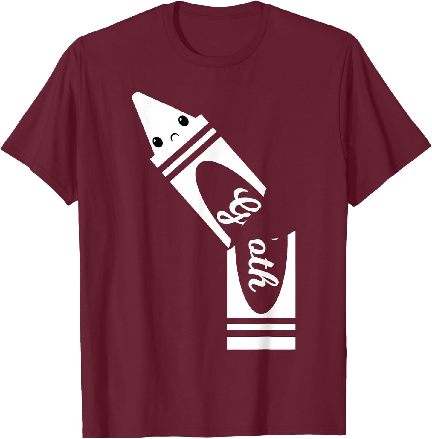 Goth Broken Crayon Funny Halloween Costume Couple T-Shirt - T-Shirt | Maroon