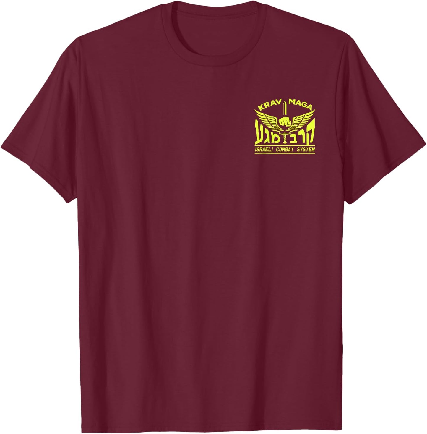 KRAV MAGA Israeli Combat System IDF Front Back T-Shirt - T-Shirt | Maroon