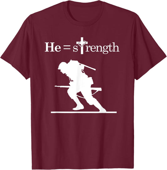 Christian Military Inspirational Quote Jesus Soldier T-Shirt - T-Shirt | Maroon