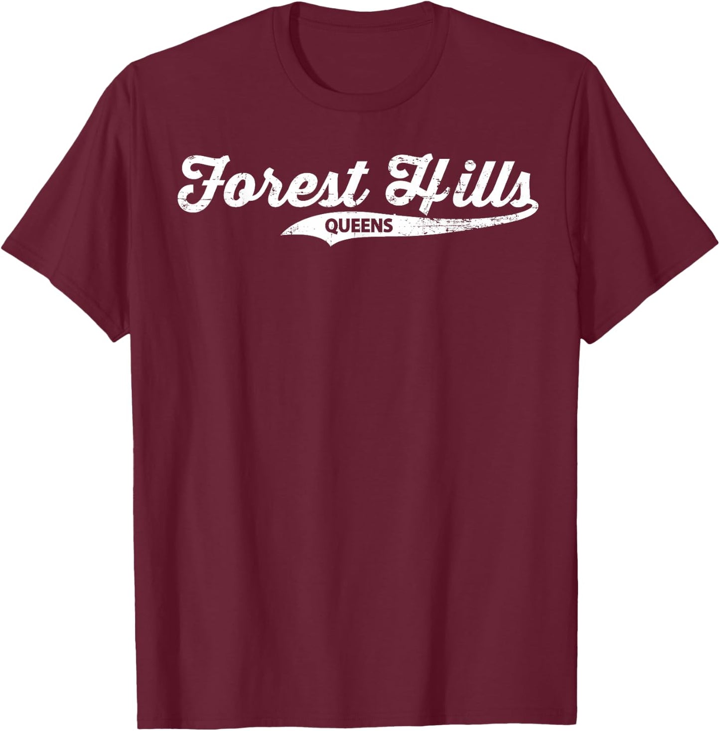 Forest Hills Queens NYC Design T-Shirt - T-Shirt | Maroon