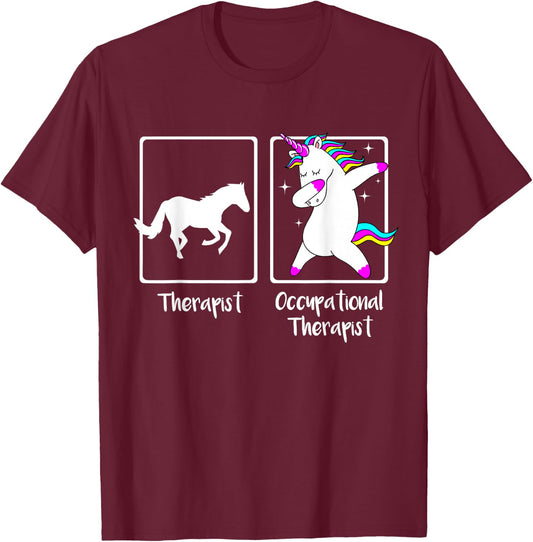 Dabbing Unicorn Occupational Therapist Shirt Cool OT Gift T-Shirt - T-Shirt | Maroon
