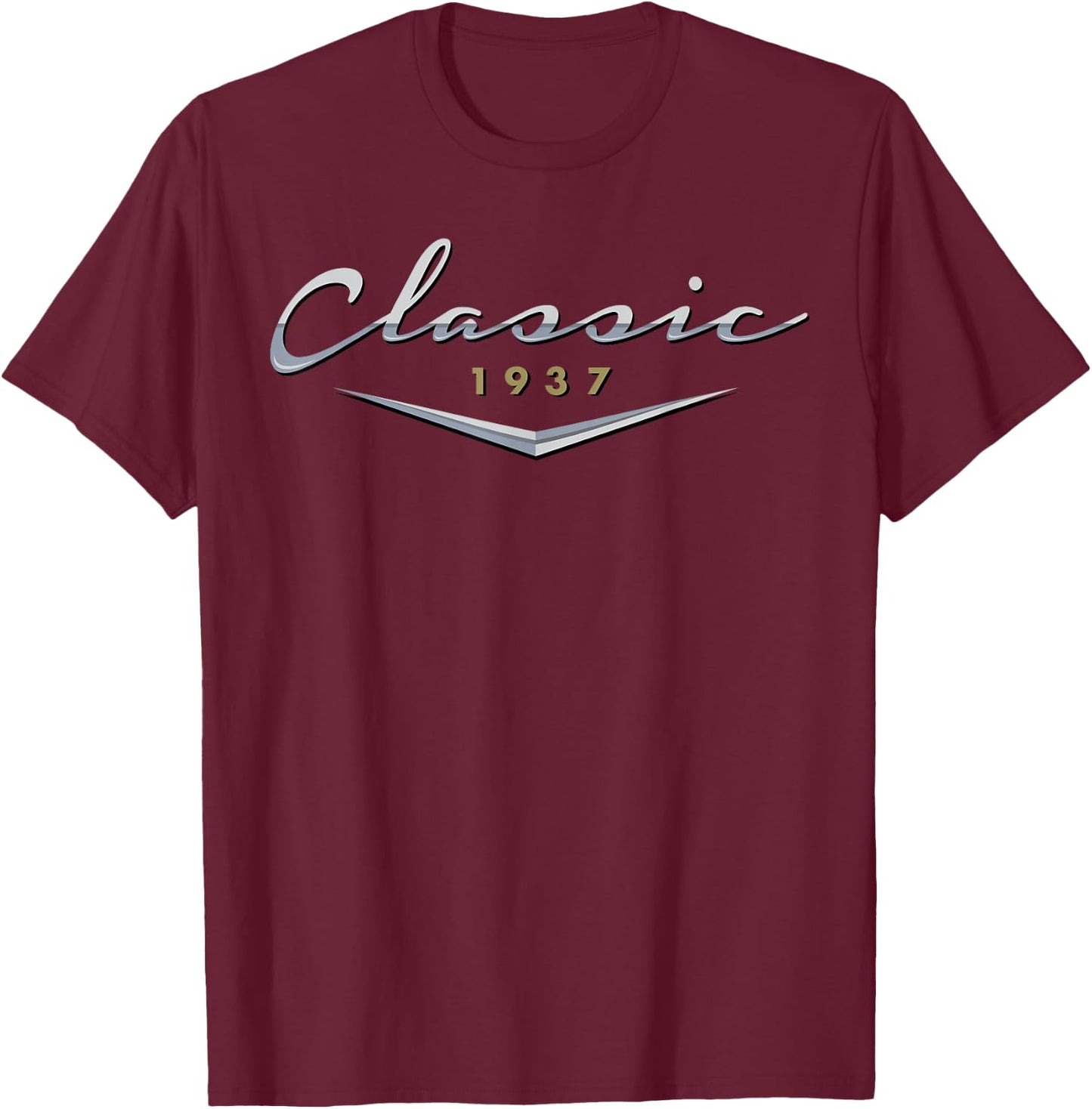 Vintage Classic 1937 Birthday Gifts for Dad, Husband T-Shirt - T-Shirt | Maroon