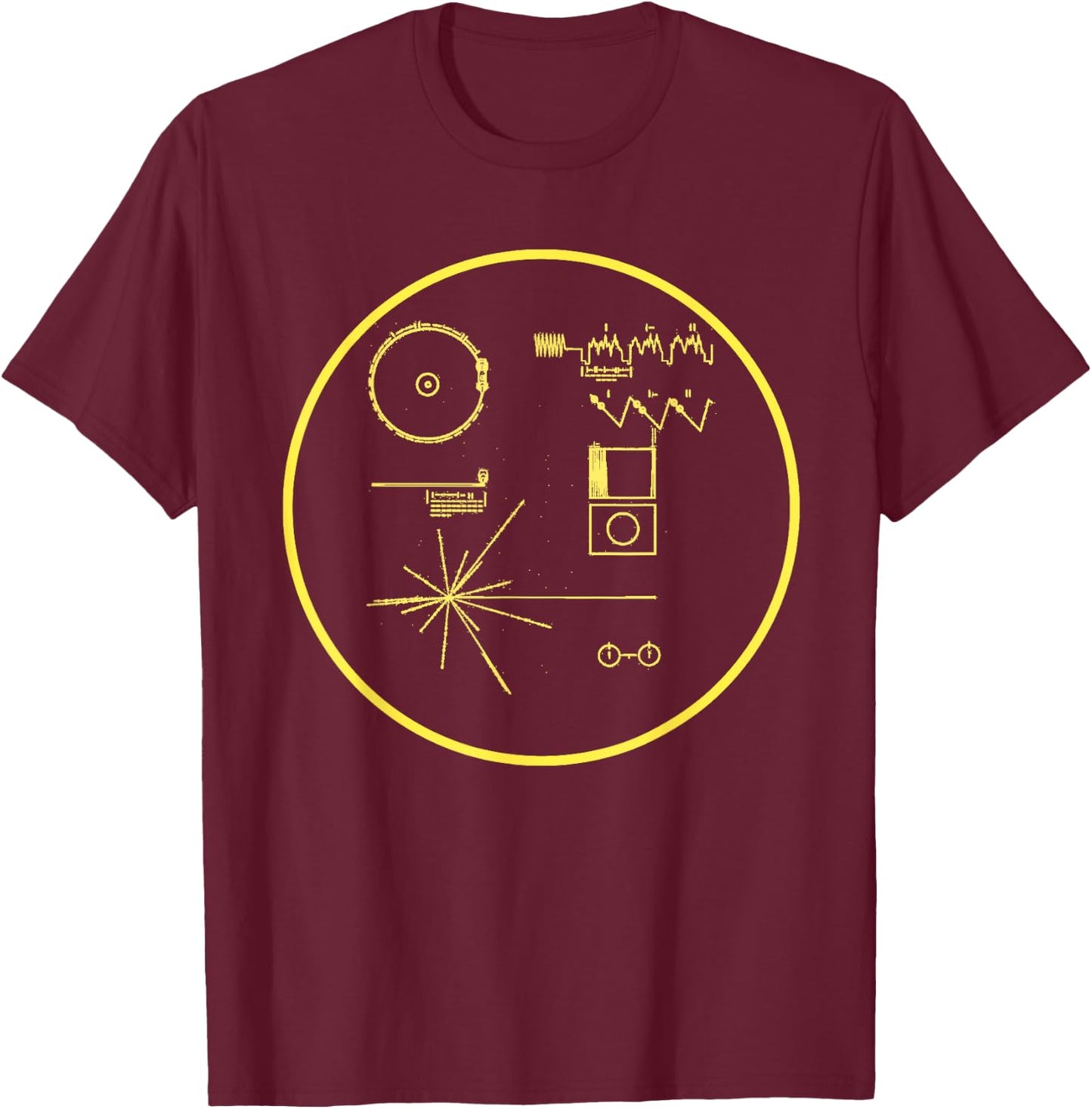 NASA Voyager Golden Record shirt T-Shirt - T-Shirt | Maroon
