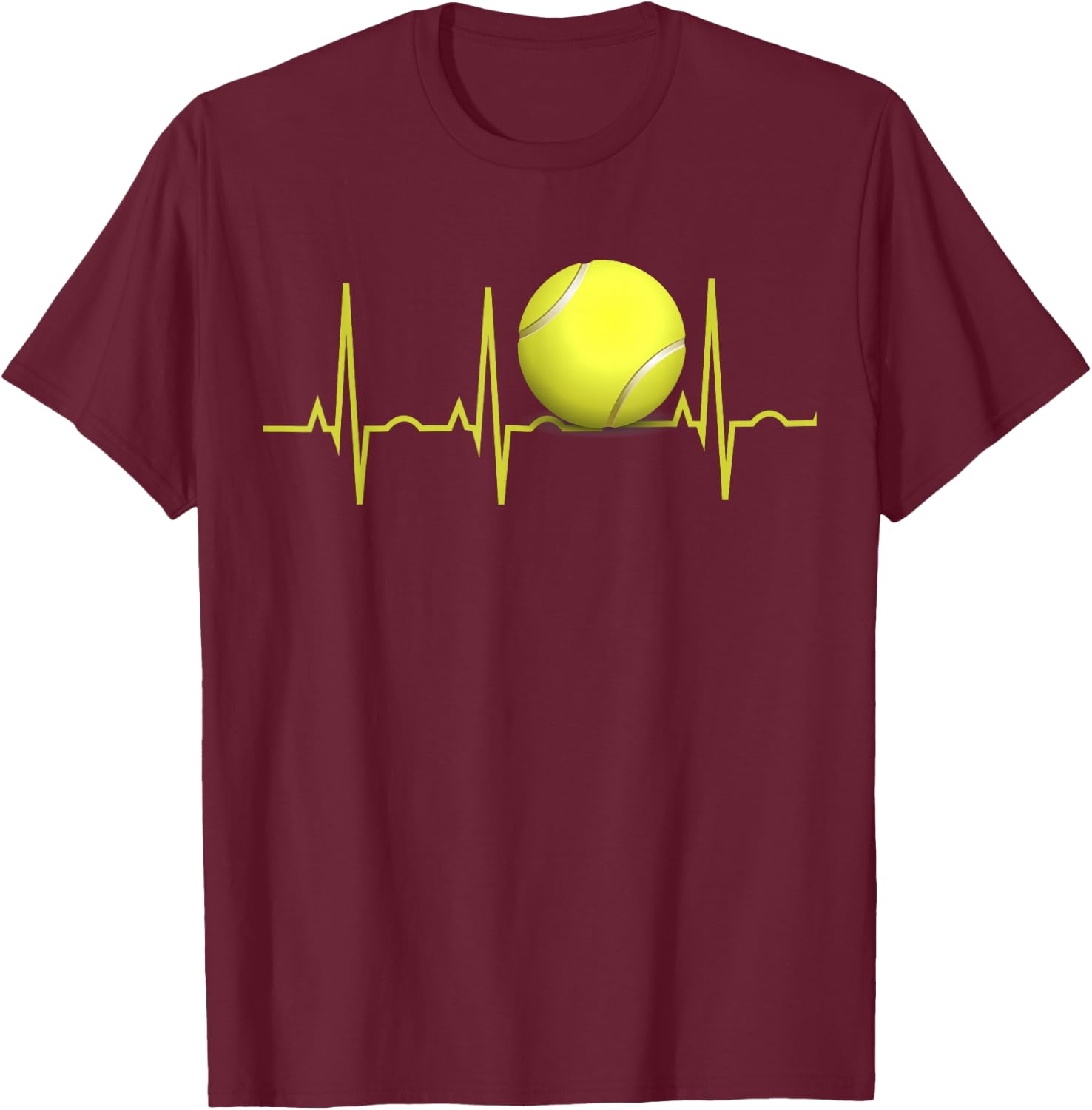 Kids Tennis Heartbeat Shirt Tennis for Players & Coaches 10 Heather Blue T-Shirt - T-Shirt | Maroon
