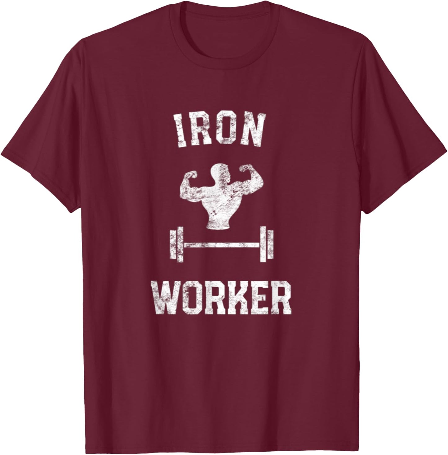 Gym Shirt Iron Worker Lifting Fitness Weightlifting Workout T-Shirt - T-Shirt | Maroon