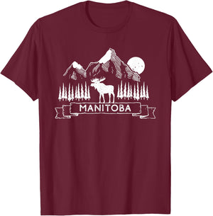 Manitoba Canada | Manitoba Canadian Moose Gift | Manitoba T-Shirt - T-Shirt | Maroon