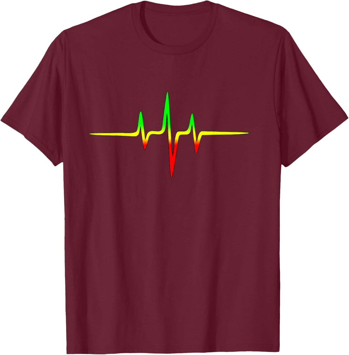 T Shirt Heart Reggae One Shirt T-Shirt - T-Shirt | Maroon