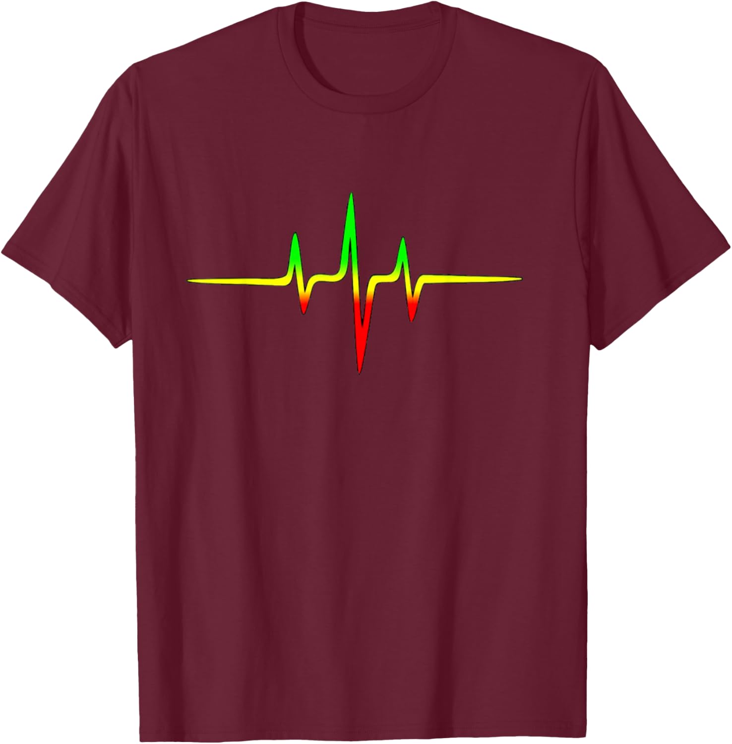 T Shirt Heart Reggae One Shirt T-Shirt - T-Shirt | Maroon