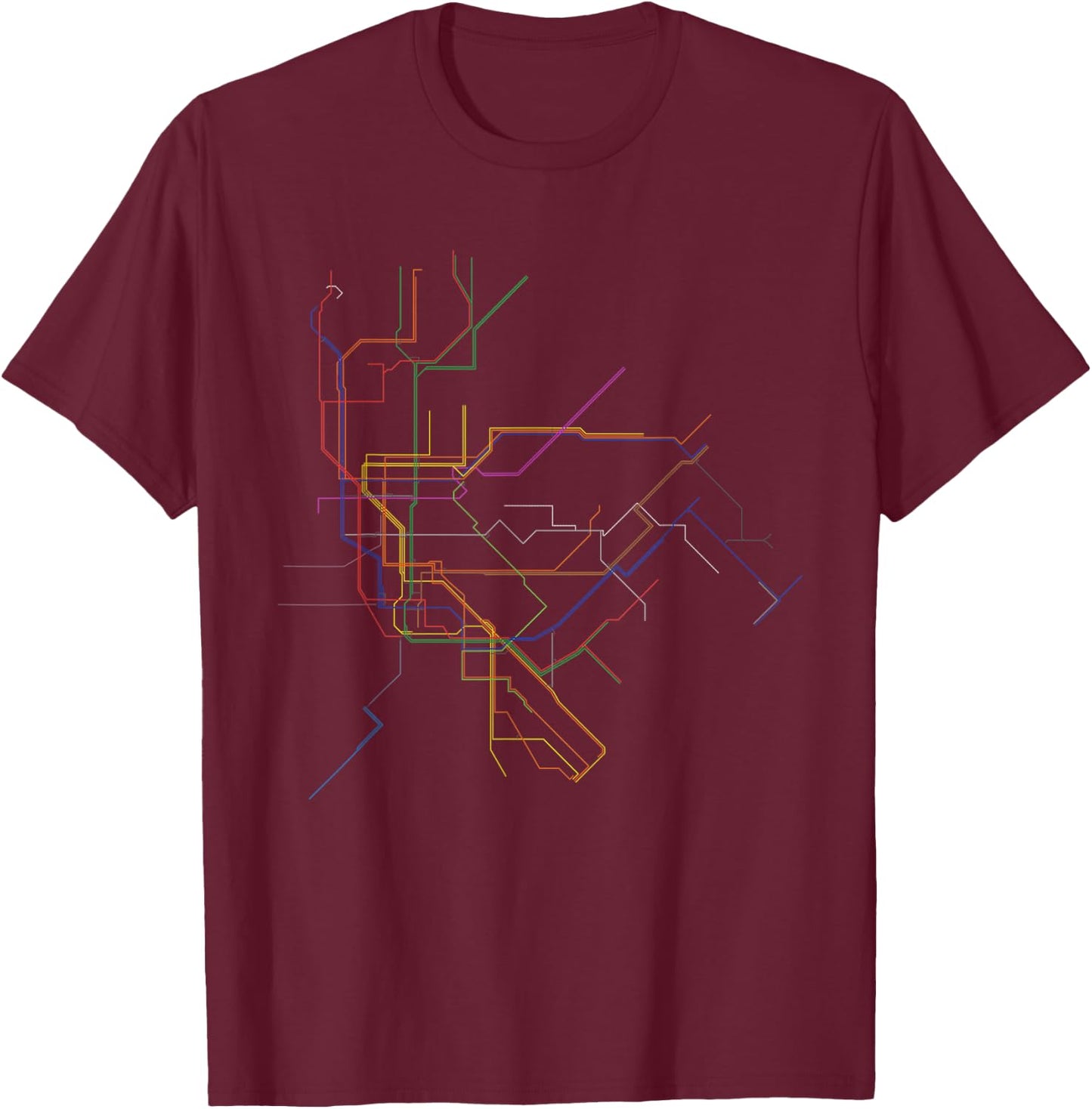 New York Subway Train - Men Women T Shirt T-Shirt - T-Shirt | Maroon