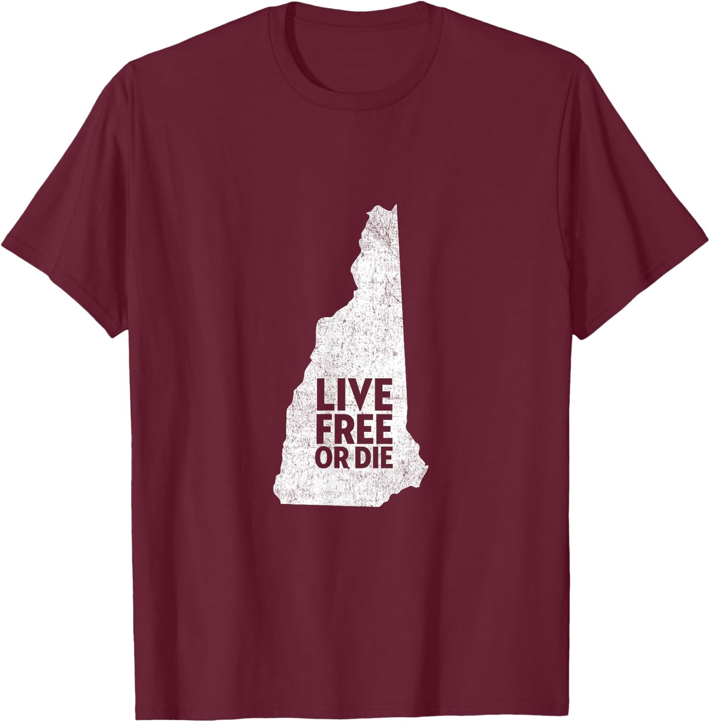 Live Free Or Die Shirt - New Hampshire Shirt NH T-Shirt - T-Shirt | Maroon