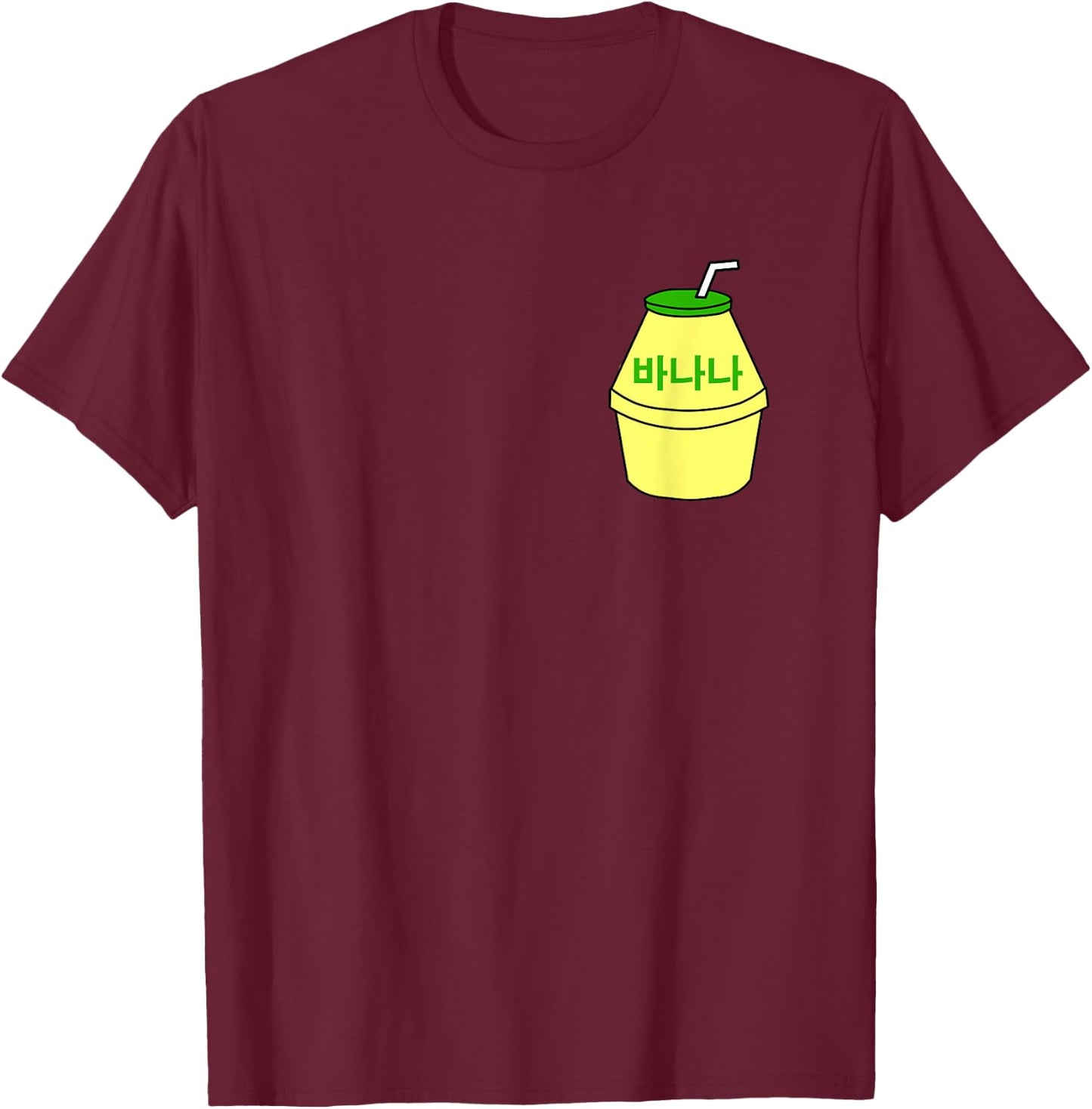 Cute Banana Milk Korean Kpop Japan Harajuku Kawaii T-Shirt - T-Shirt | Maroon