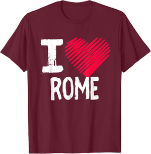 I Love Rome Italy Vacation Souvenir Gift Europe T-Shirt - T-Shirt | Maroon