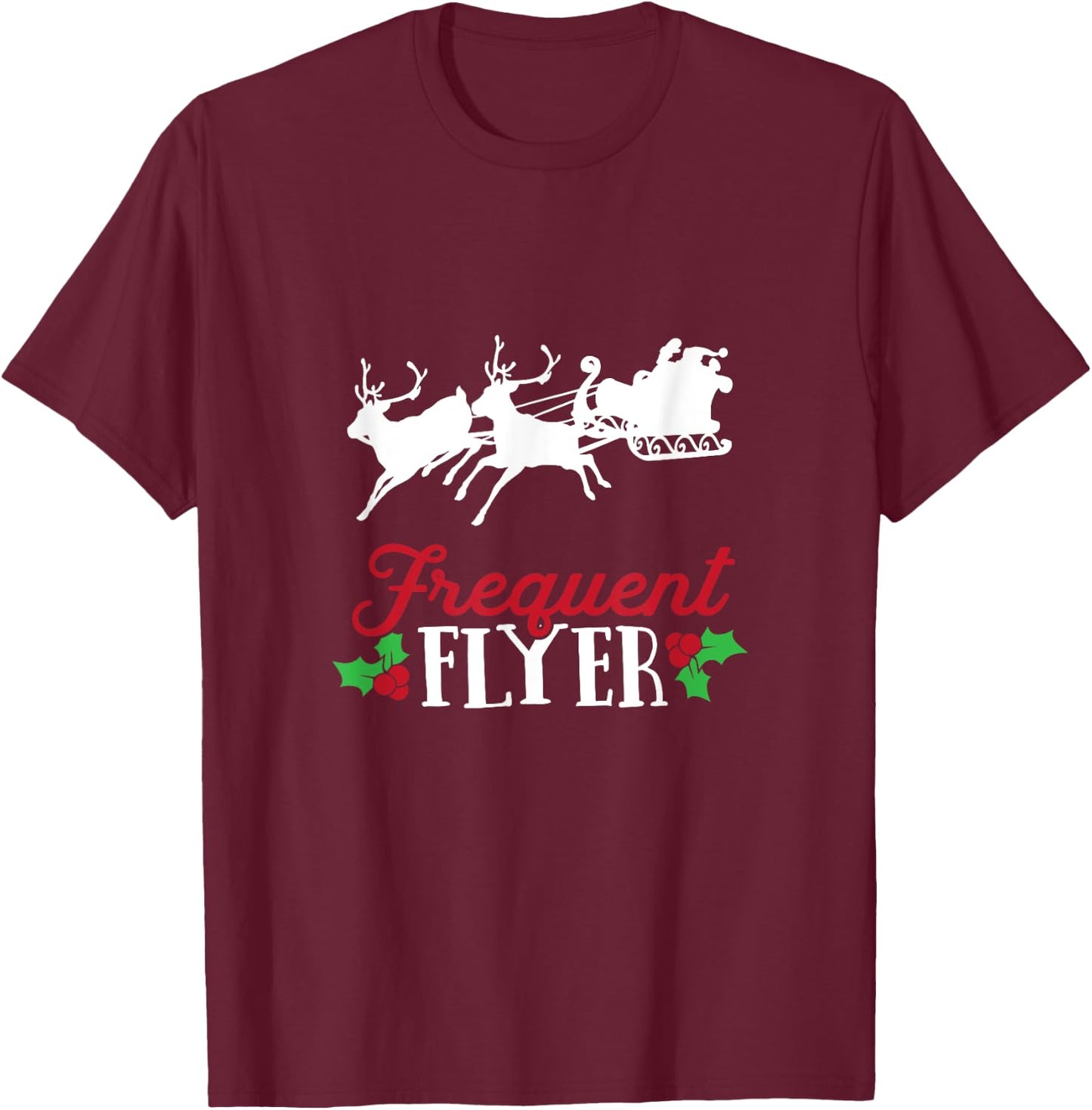 Funny Christmas Pajama Santa Frequent Flyer T-Shirt - T-Shirt | Maroon