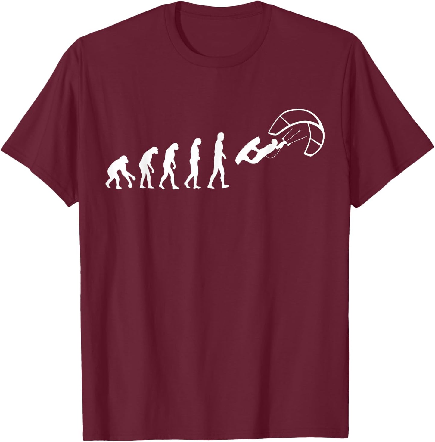 Funny Kitesurf Shirt - Kite Surfing Evolution Kite Boarding T-Shirt - T-Shirt | Maroon