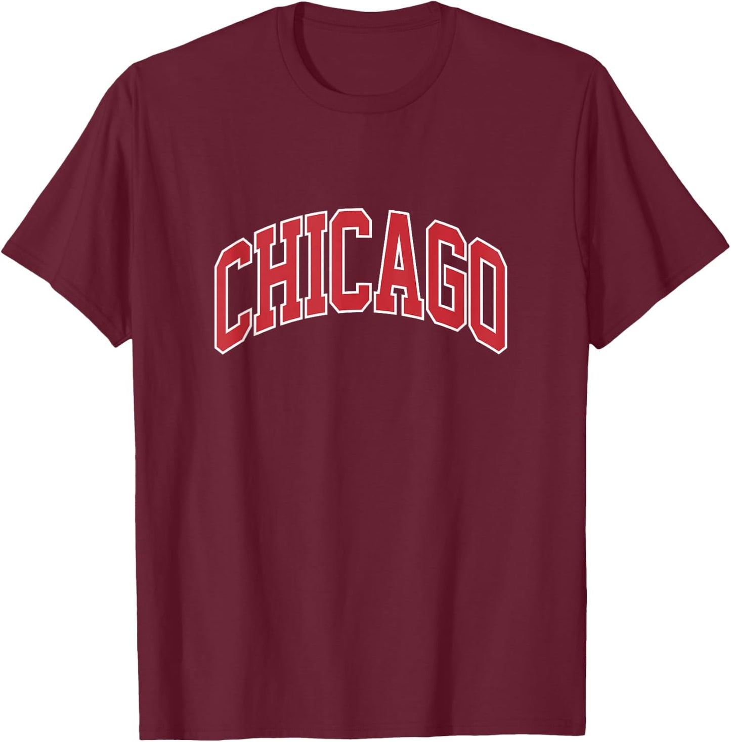 Retro Chicago Throwback Classic Chicago Men Women Red Blue T-Shirt - T-Shirt | Maroon
