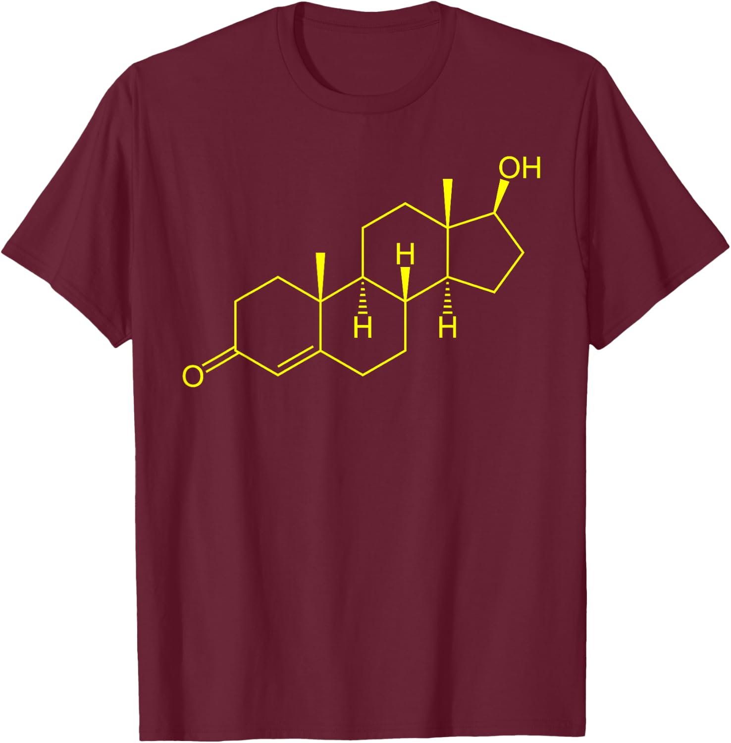 Testosterone Molecule Biology Science Bodybuilding Steroid T-Shirt - T-Shirt | Maroon
