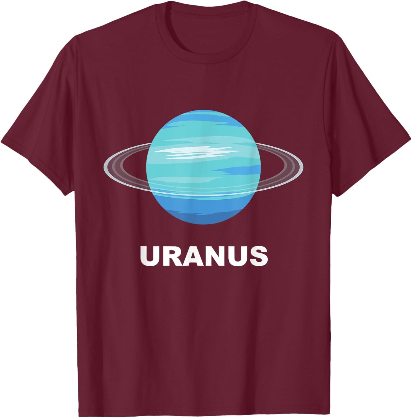 Solar System Group Costumes - Giant Planet Uranus Costume T-Shirt - T-Shirt | Maroon