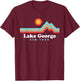 Lake George New York Sunset Mountains T-Shirt - T-Shirt | Maroon