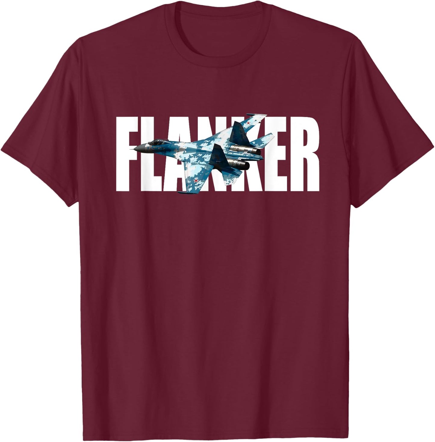 USSR Russian Su-27 SU27 Flanker Fighter Tarpaulin T-Shirt - T-Shirt | Maroon