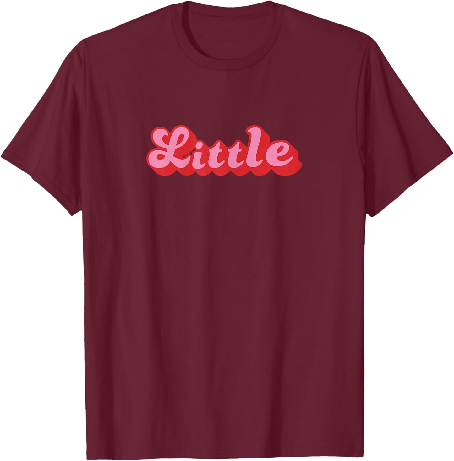 Retro 70s Style Reveal Sorority Big Little Little Sister T-Shirt - T-Shirt | Maroon
